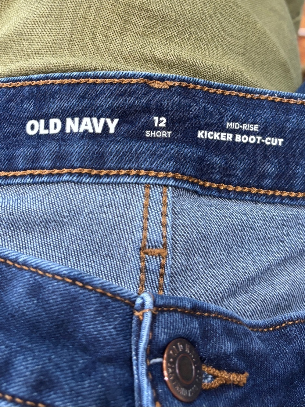Old Navy Dark Blue Short Boot Cut Jeans - Size 12 - Picture 3 of 4